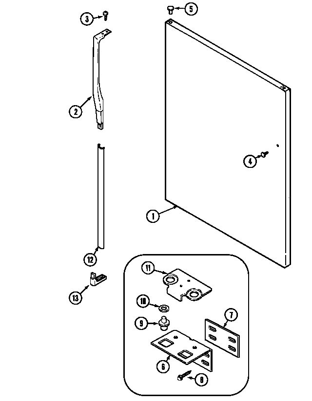 Jenn-Air JTB2488AEA fresh food outer door diagram