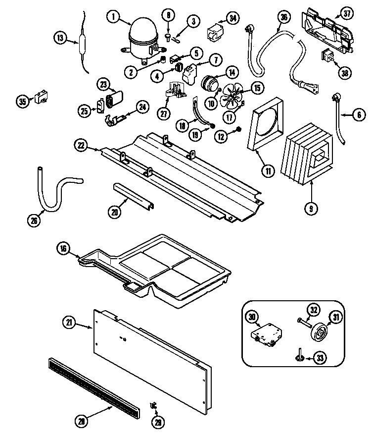 Maytag GT2127PVCW compressor diagram