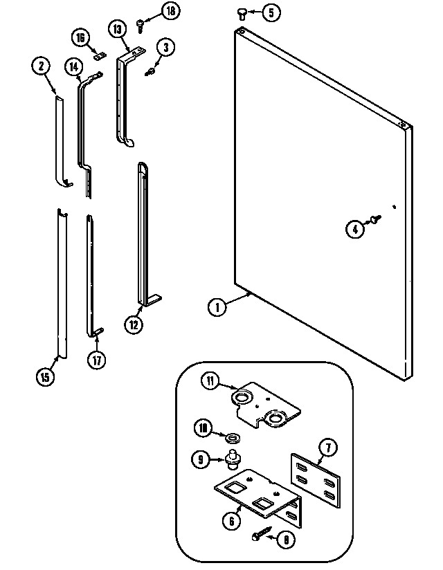 Maytag GT2127PVCW fresh food outer door diagram