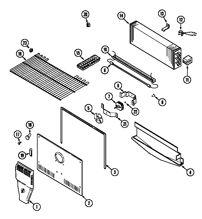 Norge NTB1910ARW freezer compartment diagram