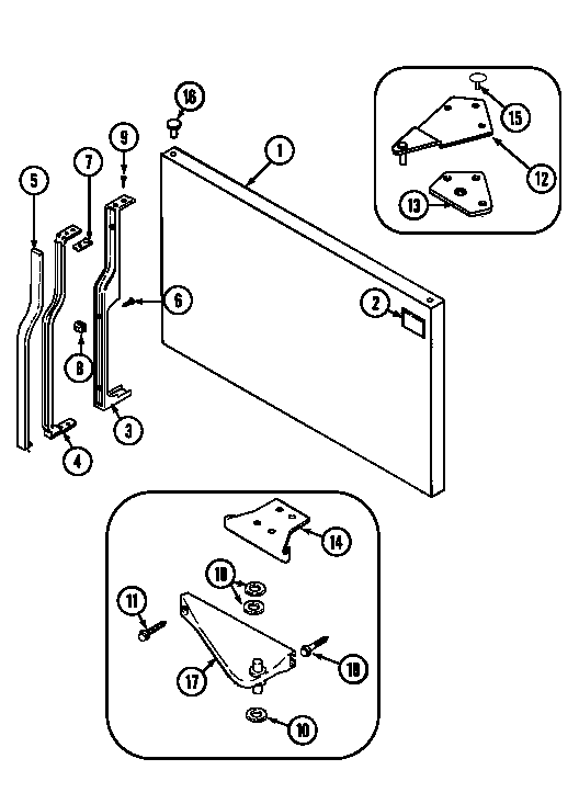 Norge NTB1910ARW freezer outer door diagram