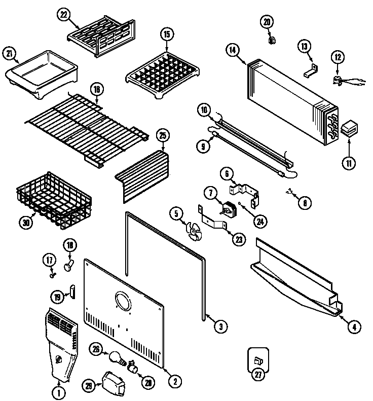 Maytag GT1928PACW freezer compartment diagram