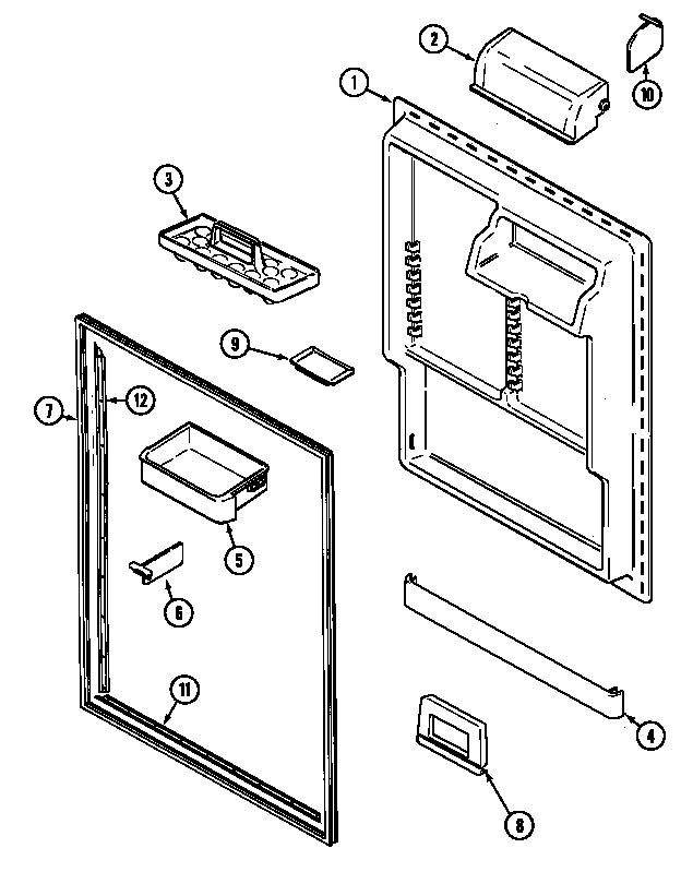 Maytag GT1928PACW fresh food inner door diagram