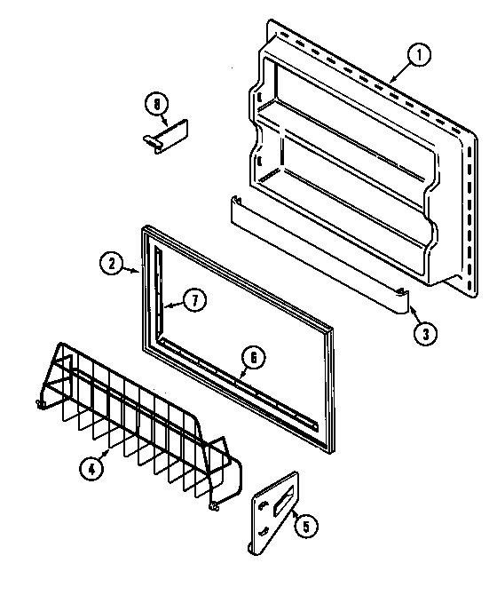 Maytag GT1928PACW freezer inner door diagram
