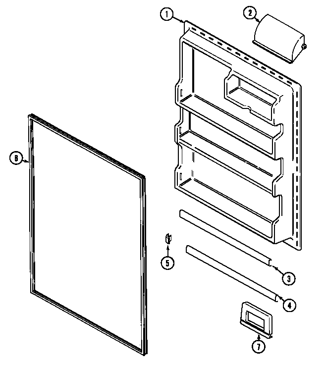 Admiral ATB1914ARA fresh food inner door diagram