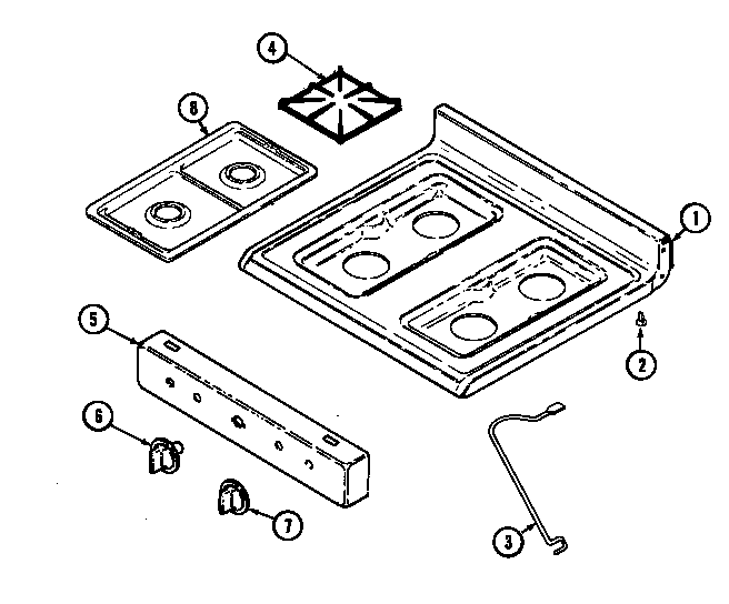 Maytag MGR2320ADA top assembly diagram