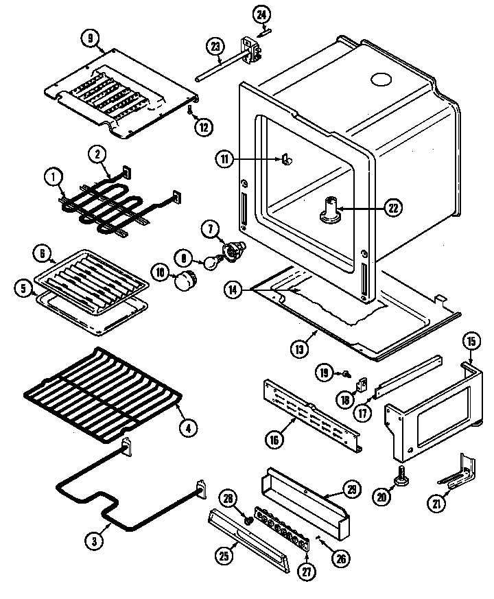 Magic Chef C3842XRW oven/base diagram