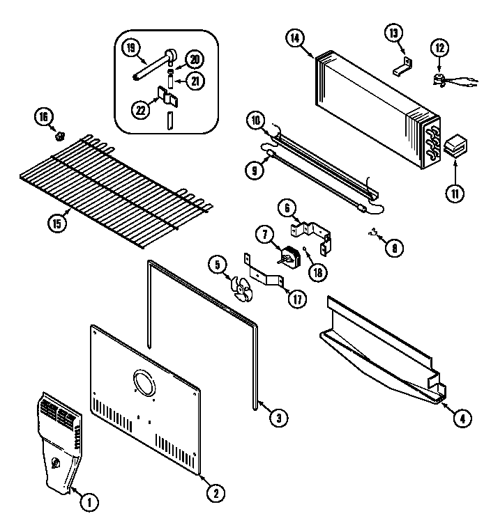 Norge NTF2110ARW freezer compartment diagram