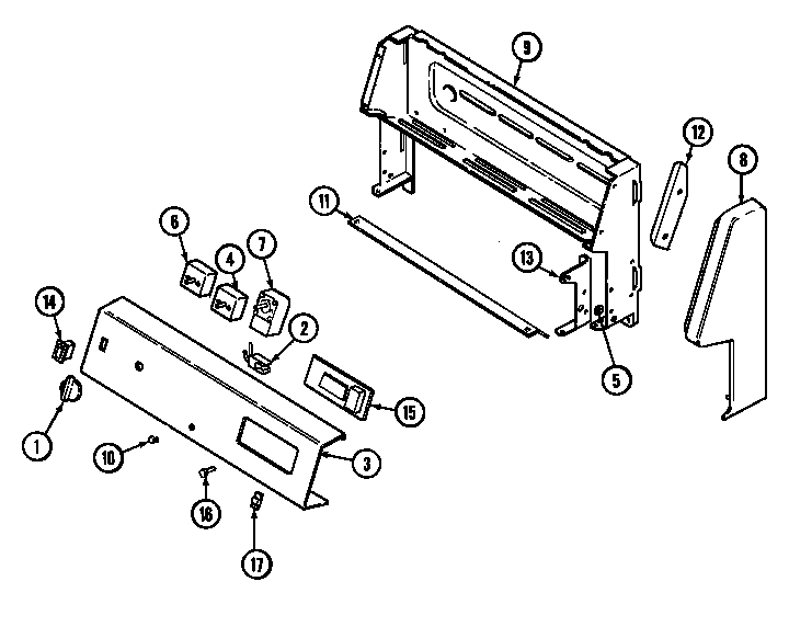 Maytag MER1350AAW control panel diagram