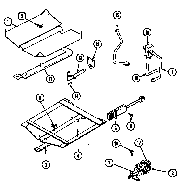 Jenn-Air WG30100B gas controls diagram