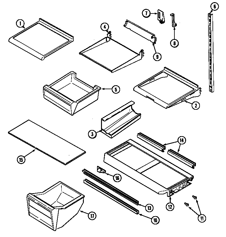 Maytag GT2626PVCW shelves & accessories diagram