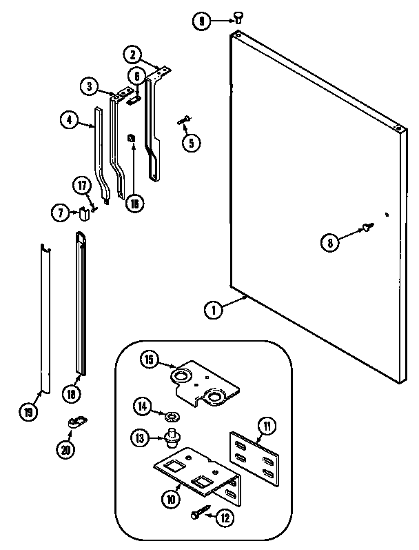 Maytag GT2626PVCW fresh food outer door diagram