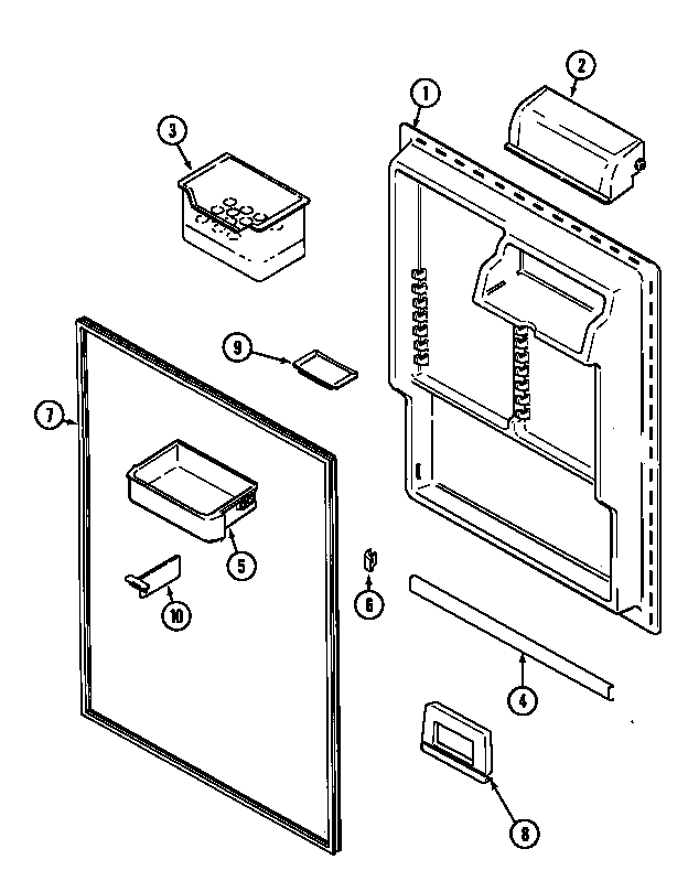 Maytag GT2626PVCW fresh food inner door diagram