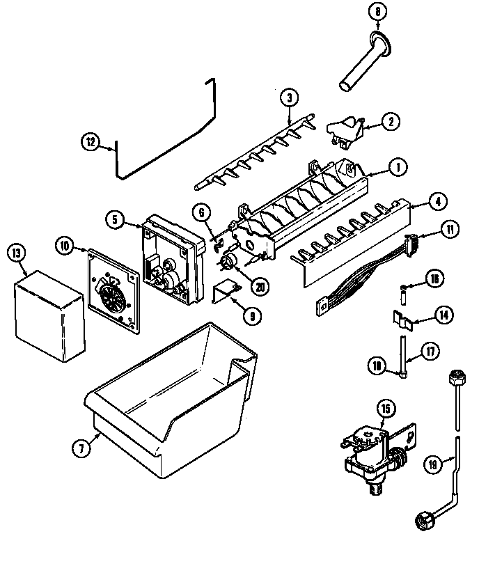 Maytag GT2626PVCW optional ice maker kit-uki1000agx diagram