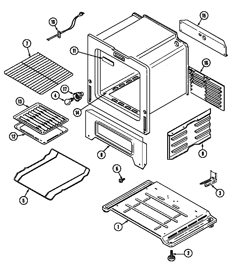 Magic Chef 31315XBA oven/base diagram