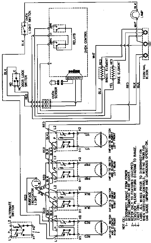 Magic Chef CER3540AAT wiring information (cer3540aaa) (cer3540aah) (cer3540aal) (cer3540aaq) (cer3540aat) diagram