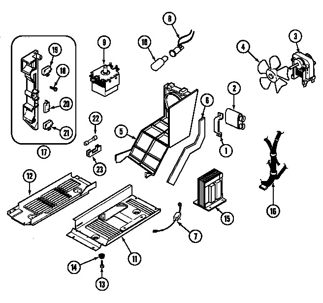 Magic Chef DM15KG-18T internal controls diagram