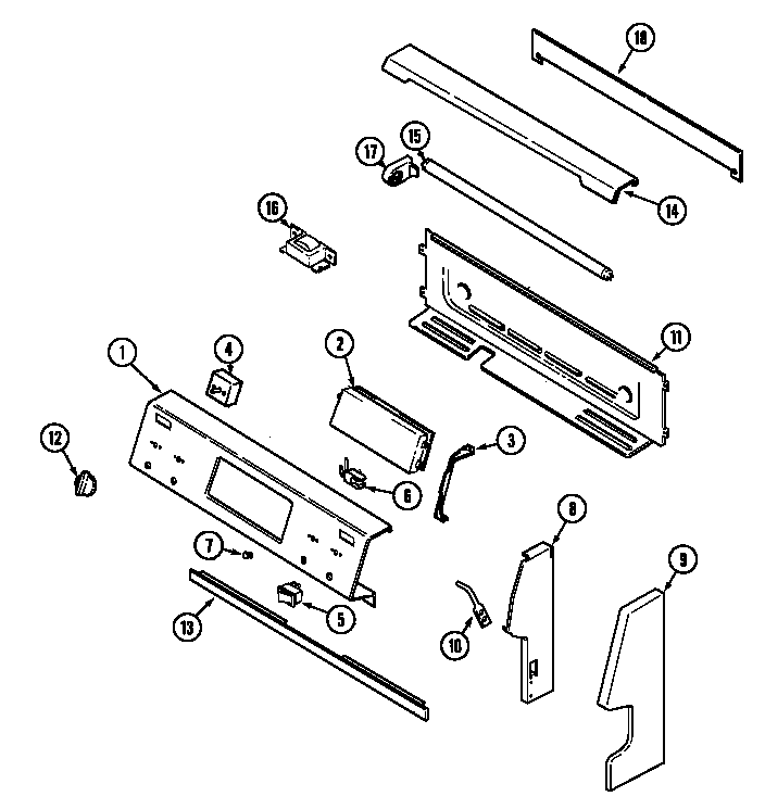 Jenn-Air JER8750AAB control panel diagram