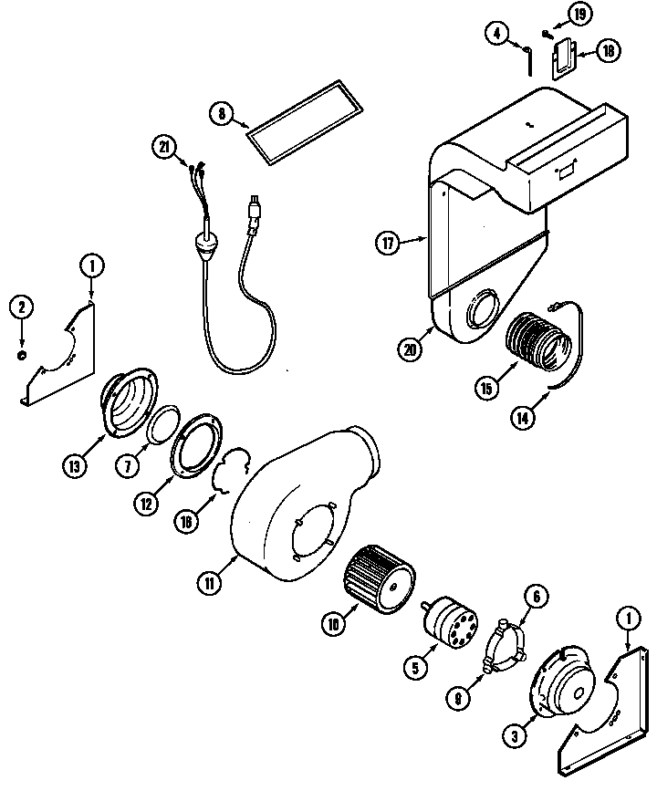 Kenmore 62946975 blower assembly (plenum) diagram