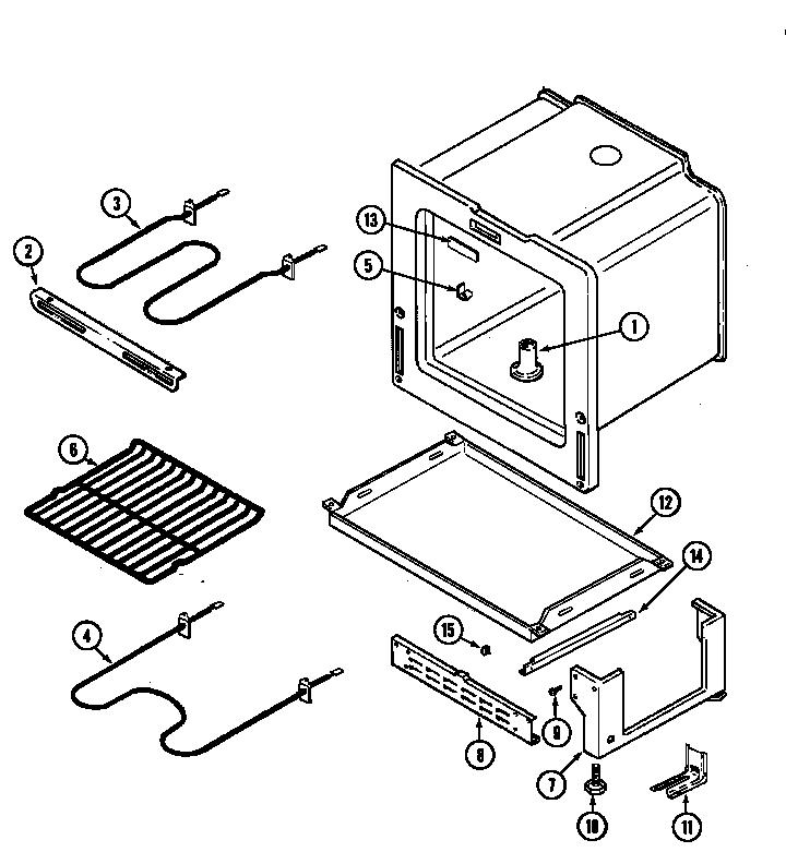 Magic Chef CER1150AAH oven/base diagram