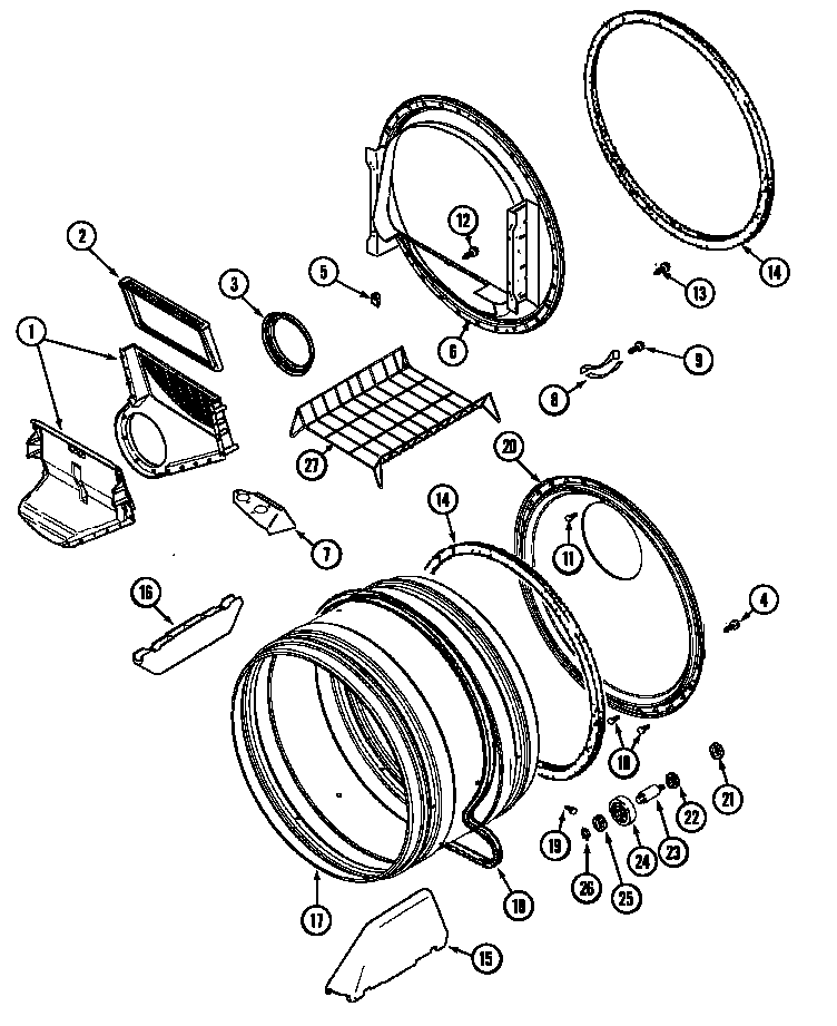 Maytag MDG9306AWW tumbler diagram