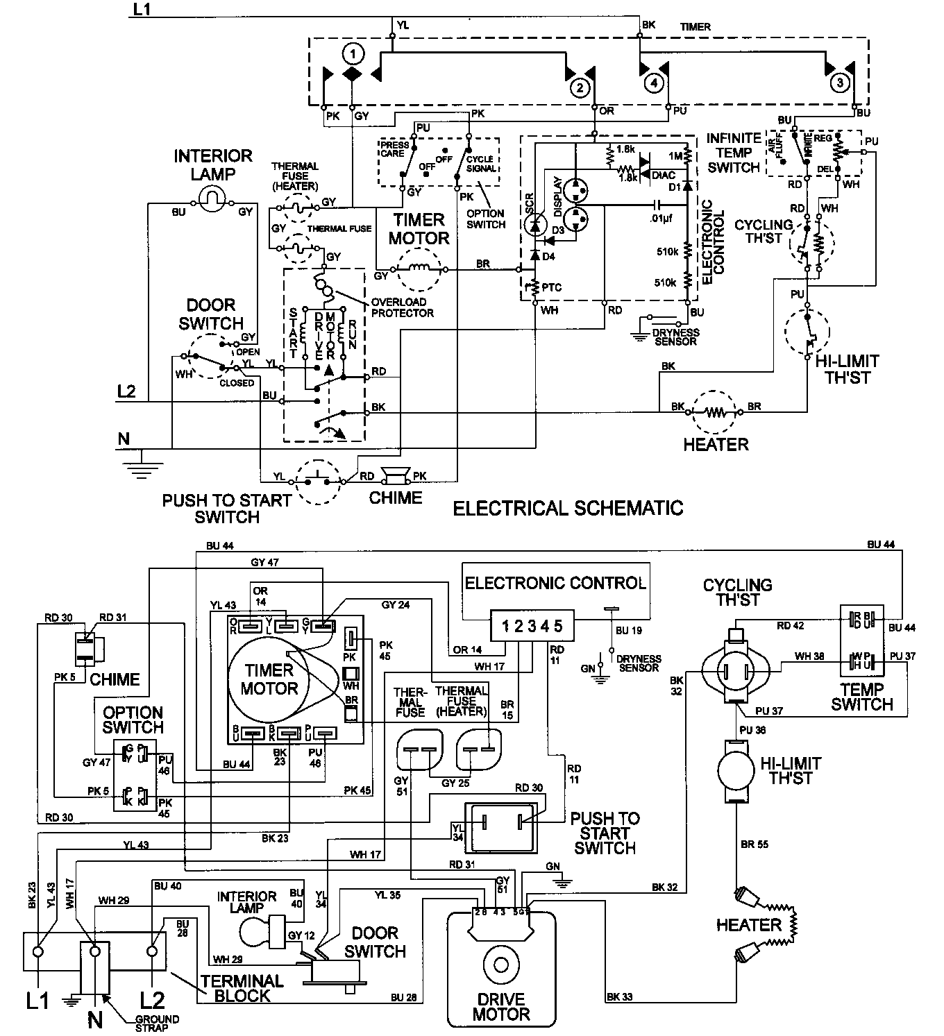 Maytag MDE9806AZW wiring information (mde9806aya) (mde9806ayw) diagram