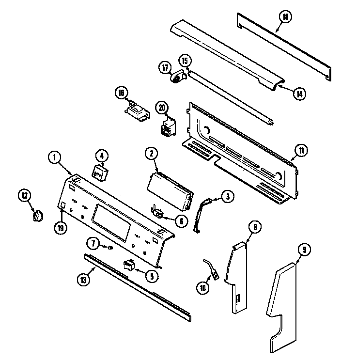 Jenn-Air JER8750ACW control panel diagram
