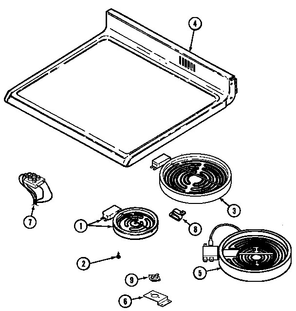 Jenn-Air JER8750ACW top assembly diagram