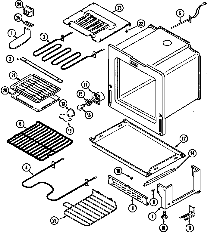 Jenn-Air JER8750ACW oven/base diagram
