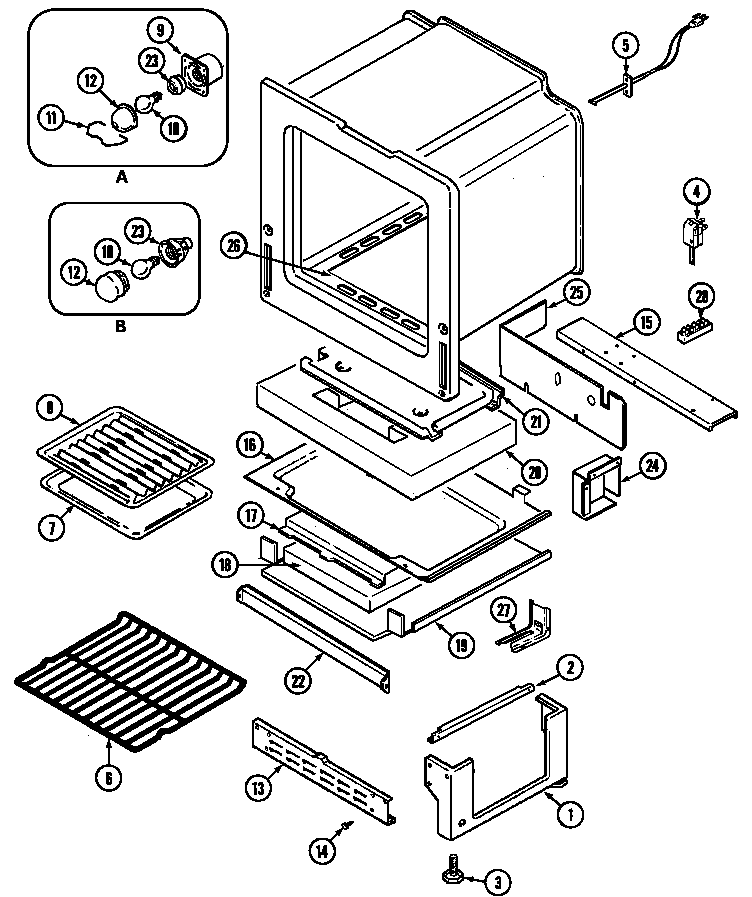 Maytag MGR5720ADL oven/base diagram