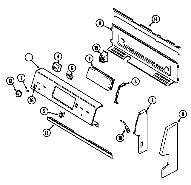 Maytag MER5530ACW control panel diagram