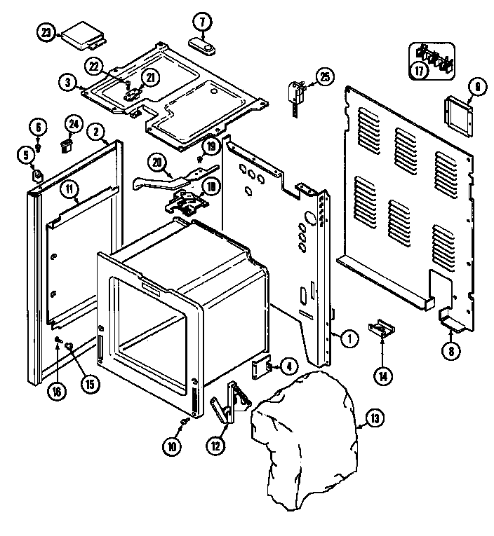 Maytag MER5530ACW body diagram
