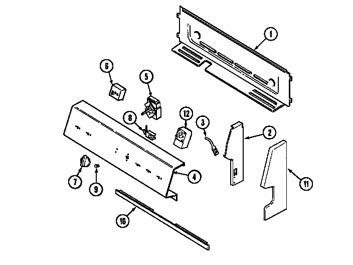 Magic Chef CER1140ACW control panel diagram