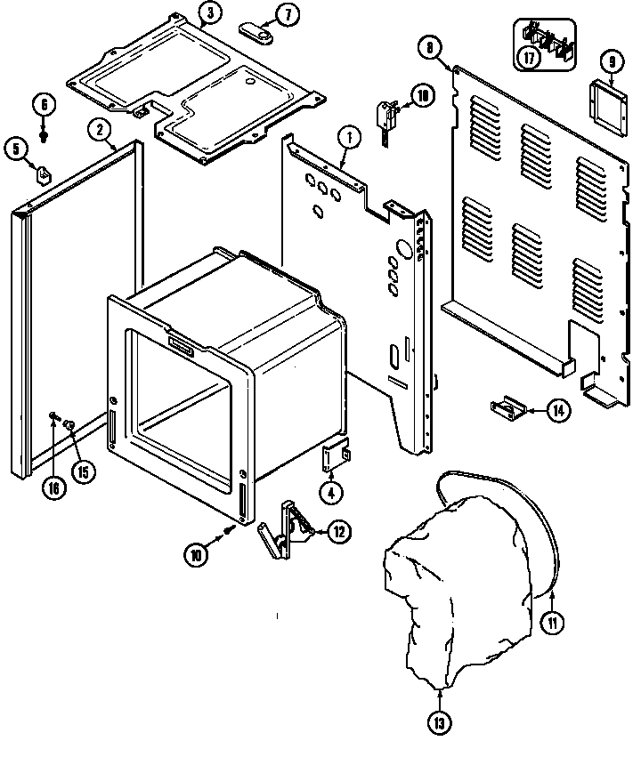 Magic Chef CER1140ACW body diagram