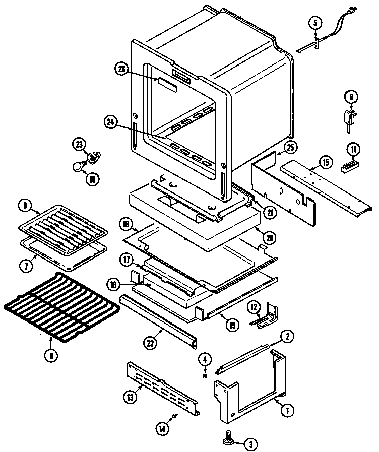 Maytag MGR4770ADW oven/base diagram