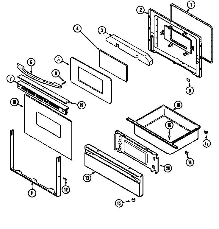 Maytag MGR4770ADW door/drawer diagram