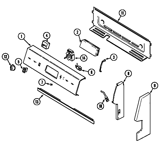 Maytag MER4320AAA control panel diagram