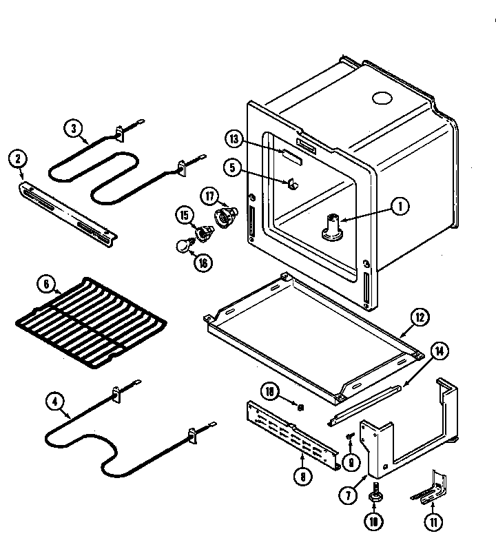 Maytag MER4320AAA oven/base diagram