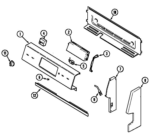 Maytag MER5510AAT control panel diagram