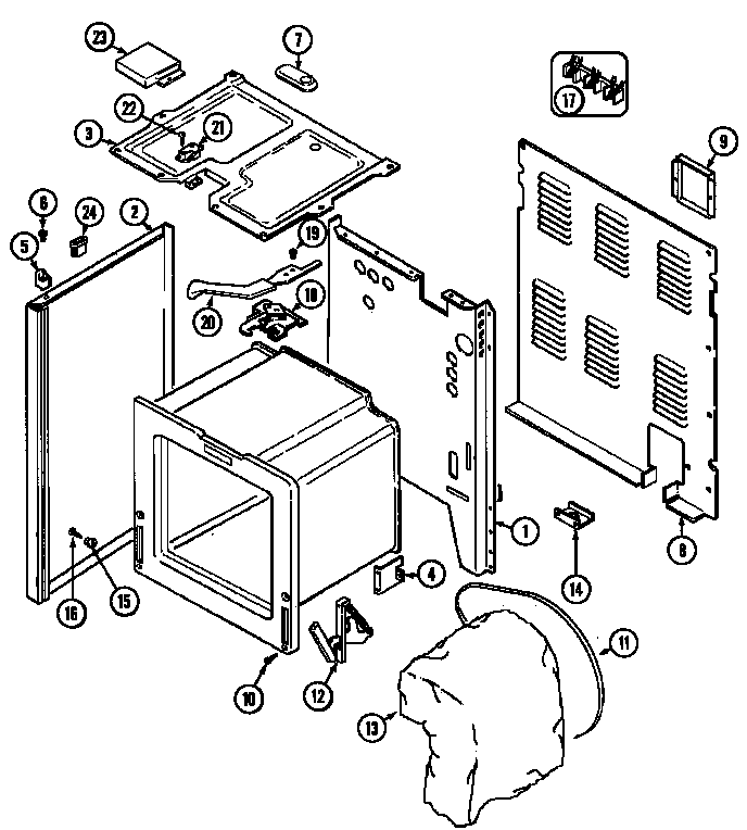 Maytag MER5510AAT body diagram