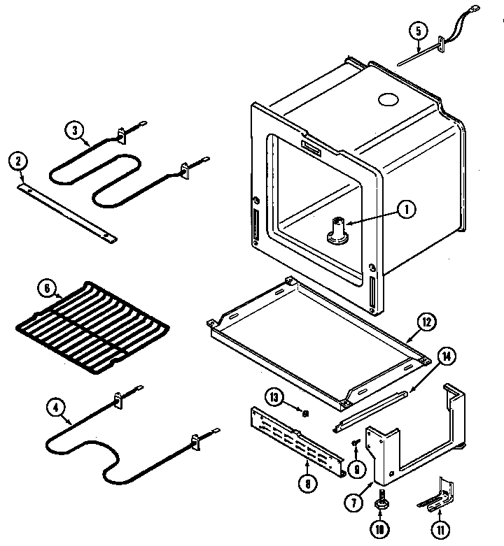 Maytag MER5510AAT oven/base diagram