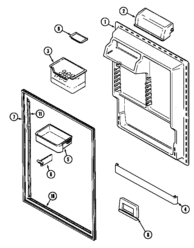 Maytag GT2127PDCW fresh food inner door diagram