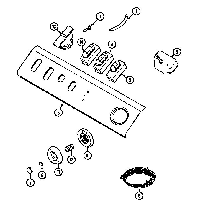 Maytag LAT9757AAE control panel diagram