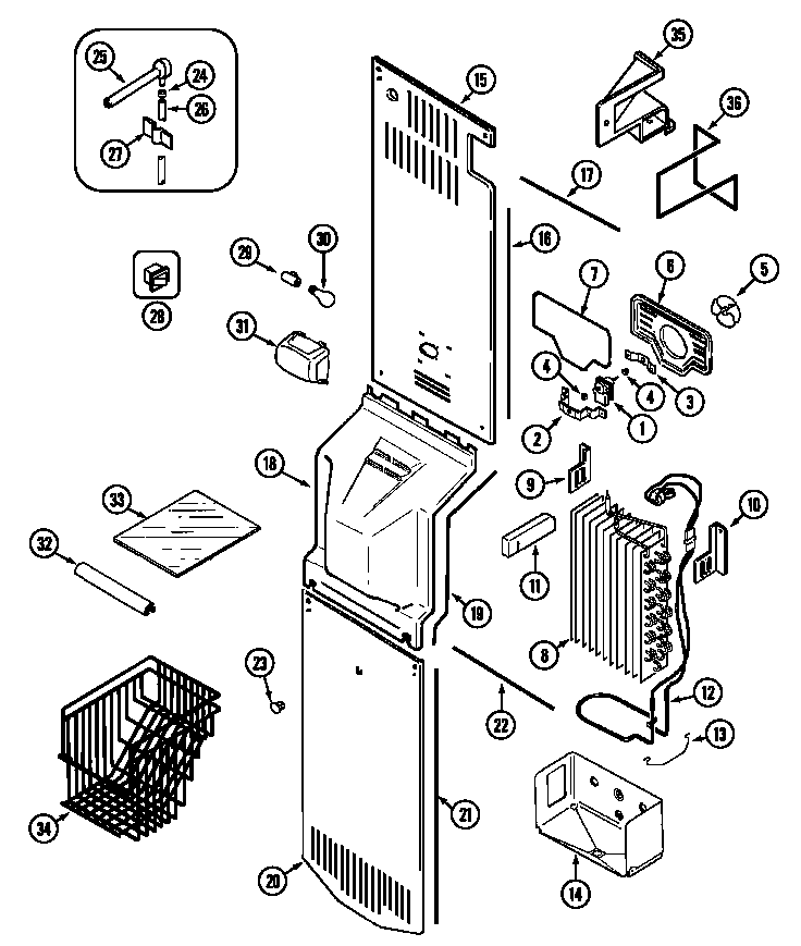 Magic Chef CSD2123ARQ freezer compartment (bisque) (csd2123arq) diagram