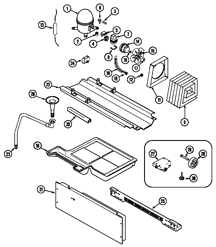 Magic Chef CSB2323ARA compressor (csb2323ara) (csb2323arw) diagram