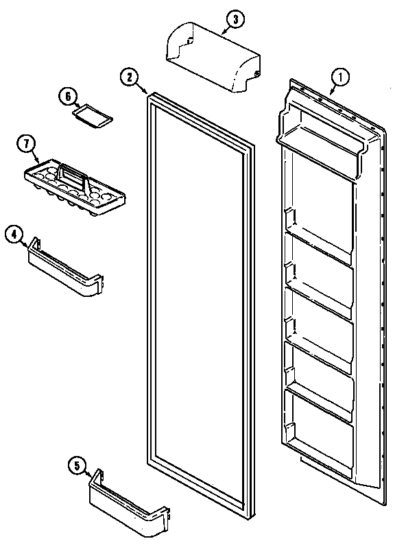 Magic Chef CSB2323ARA fresh food inner door diagram
