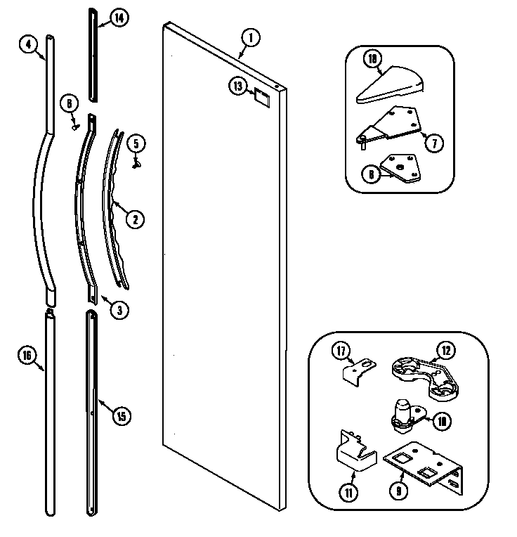 Maytag MSB2554ARA fresh food outer door diagram