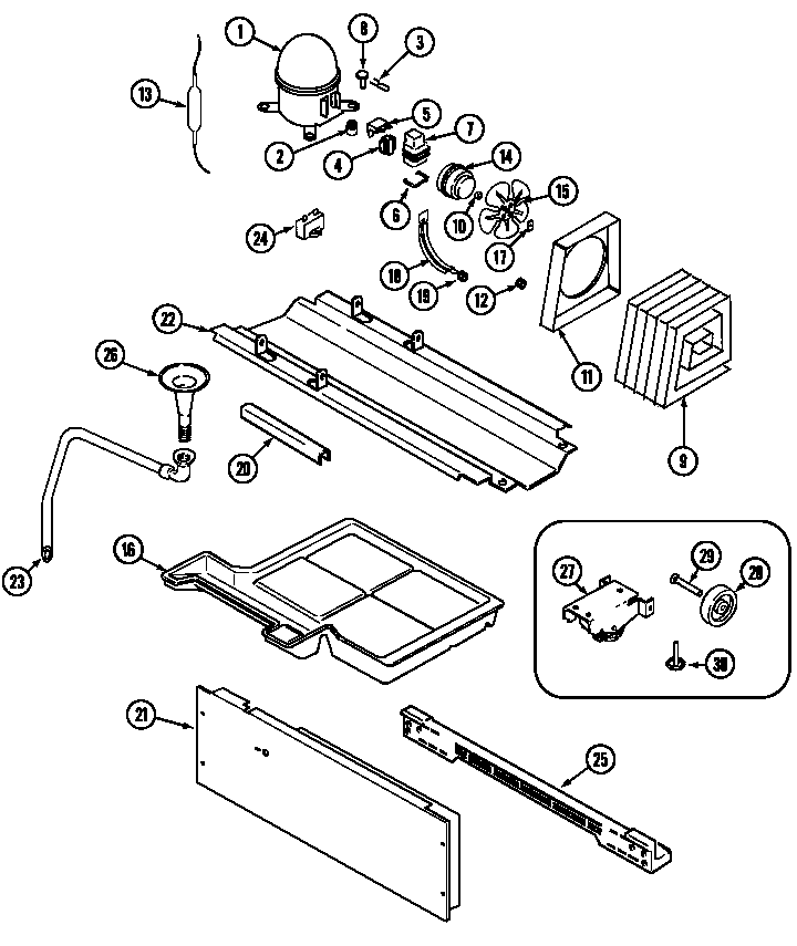 Magic Chef CSD2122ARW compressor diagram