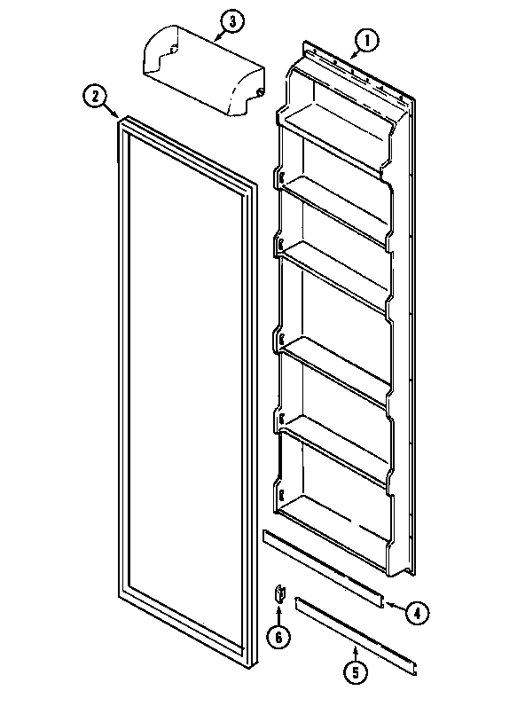 Maytag MSD2142ARW fresh food inner door diagram