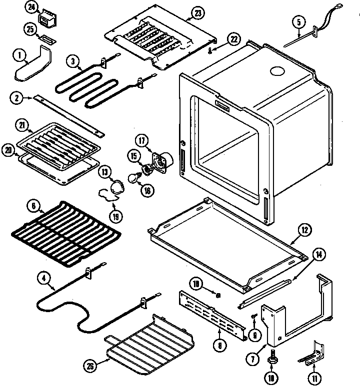 Maytag MER5750AAA oven/base diagram